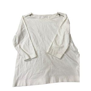 Croft & Barrow Large 3/4 sleeve zip shoulder accent blouse